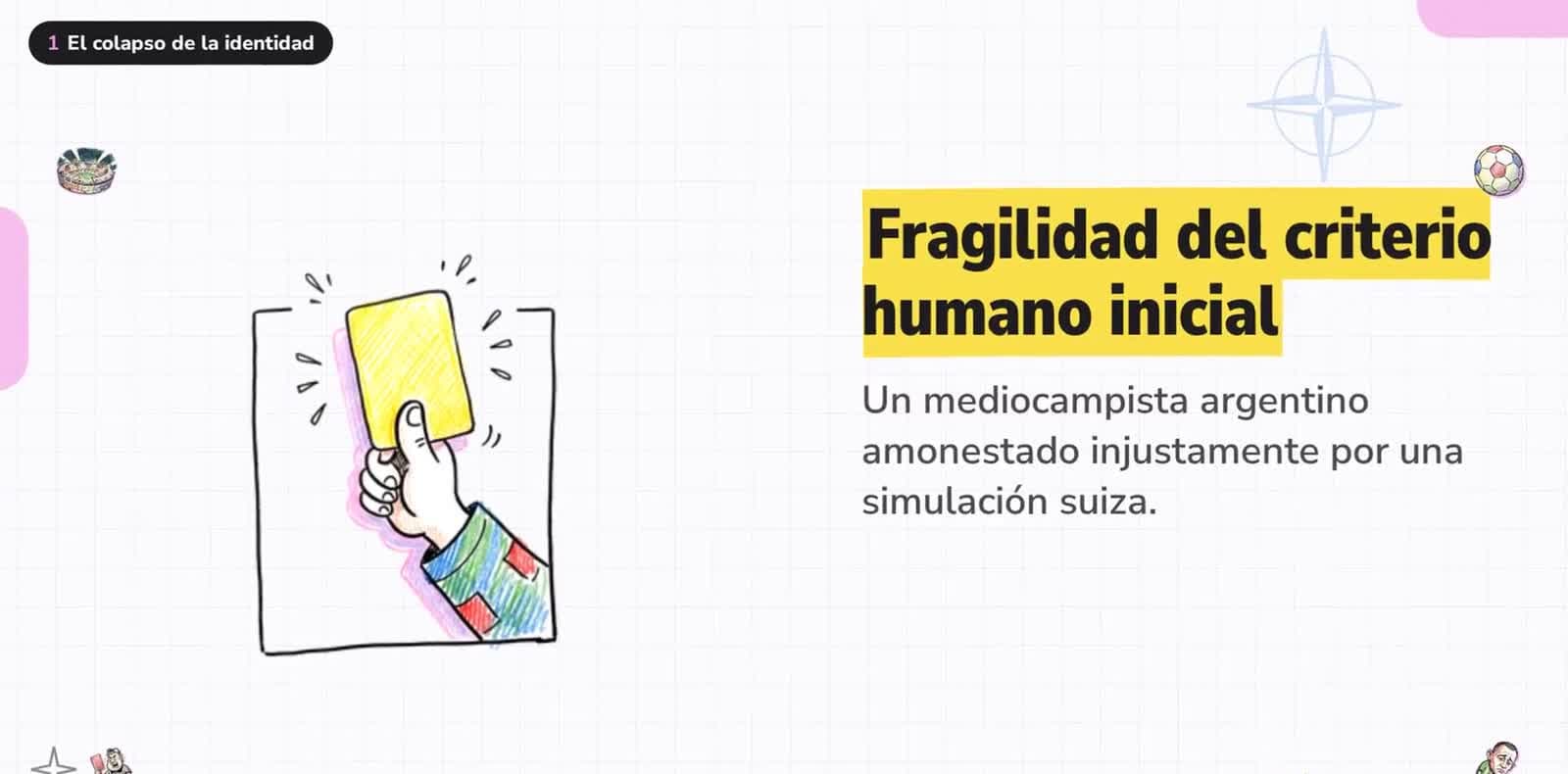 Escena de un video generado por la fábrica: una ilustración a mano con un título resaltado en amarillo