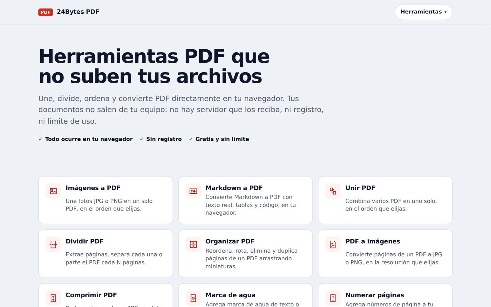 Portada de 24Bytes PDF con la rejilla de las nueve herramientas