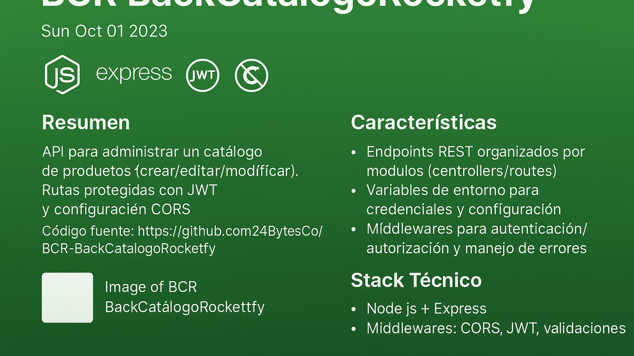 Image of BCR BackCatalogoRocketfy
