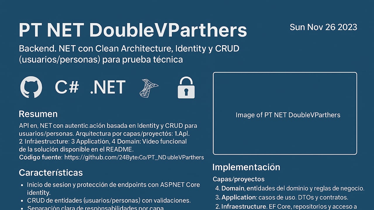 Image of PT NET DoubleVParthers